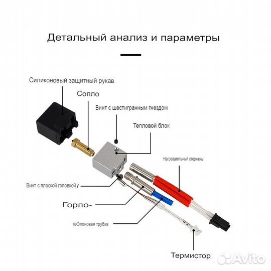 Хотэнд (Hotend) для 3D принтера Anycubic Kobra 2