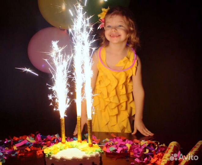 Тортовые свечи фонтан 4шт/12 см