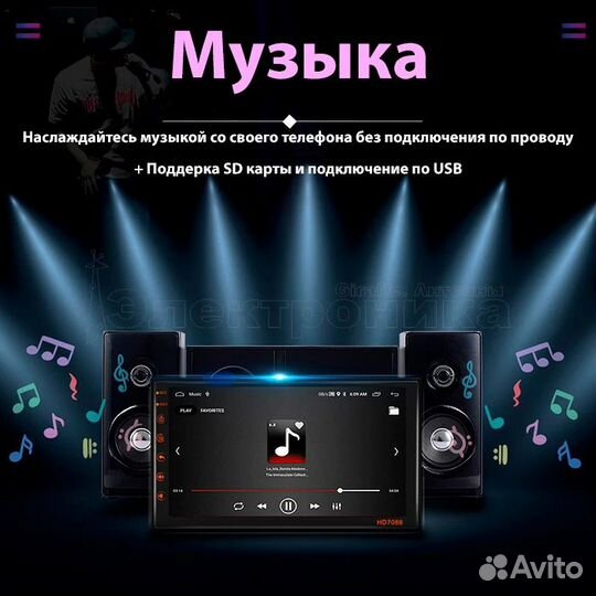 Автомагнитола android 2/16 gb 2din 7 дюймов Новая