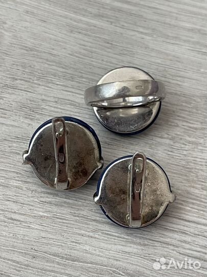 Серьги лазурит серебро