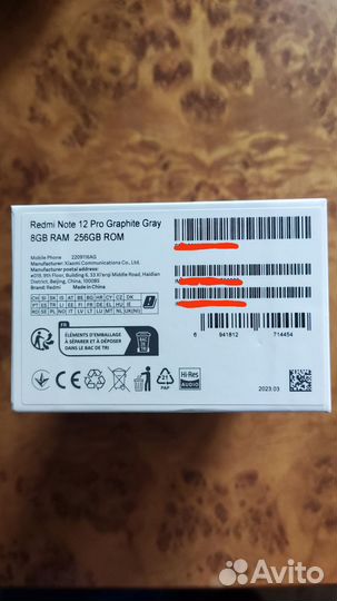 Xiaomi Redmi Note 12 Pro 4G, 8/256 ГБ