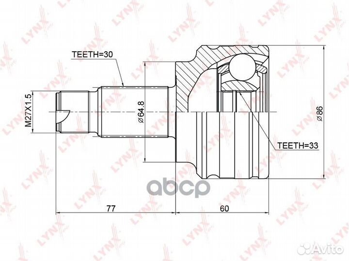 CO-3764 ШРУС наружный к-кт 31603450565 BMW X3