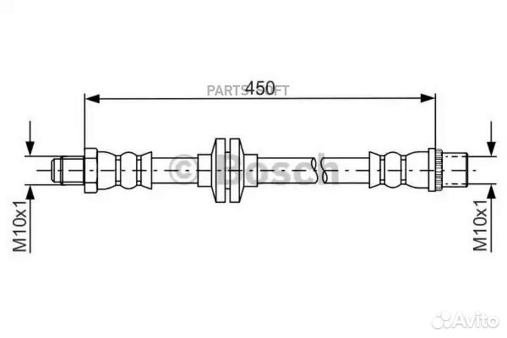 Bosch 1987481683 Шланг торм. пер. 450mm