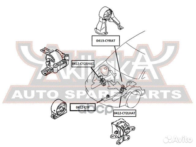 Подушка двигателя ат прав 0412CY2rhat asva