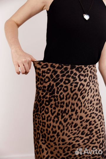 Юбка леопардовая миди