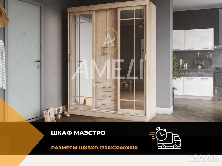 Шкаф купе с зеркалом в комнату
