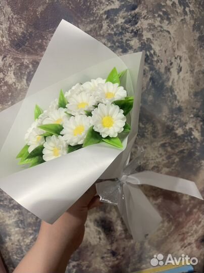 Букет ромашек из мыла
