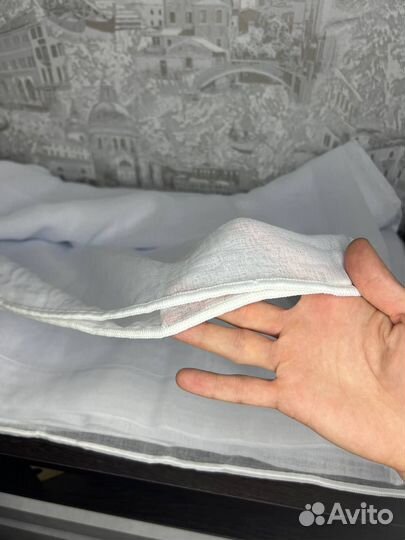 Тюль под лен белый однотонный