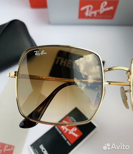 Очки ray ban square коричневые