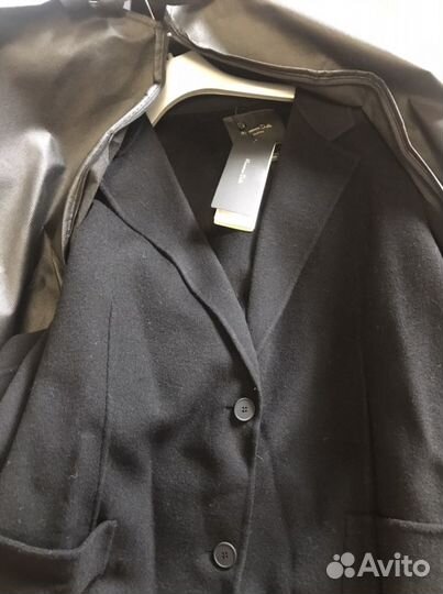 Пальто, бренд Dutti, дл.макси.черное, шерсть