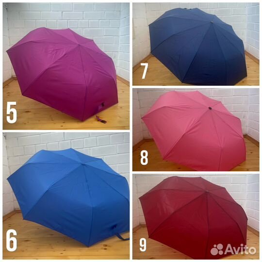 Много разных зонтов с витрины