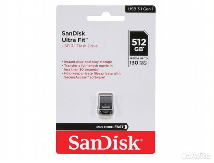 Флешка Usb 3.1 SanDisk Ultra Fit на 512GB