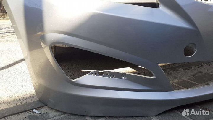 Hyundai Solaris 2014 бампер передний серебристый