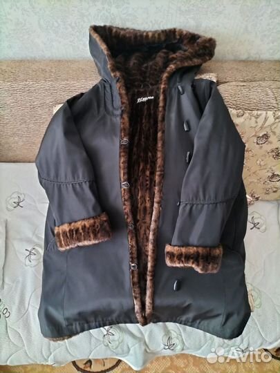 Пальто женское зимнее 48 50 с мехом новое