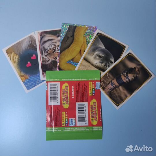 25 пакетиков наклейки с животными panini