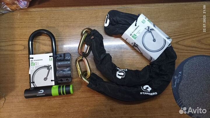 Комплект велозамок цепь + замок u-образный