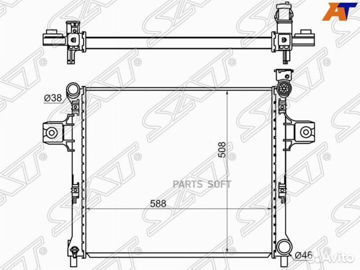 Радиатор охлаждения Джип Коммадер 3.7/4.7/5.7 05-1