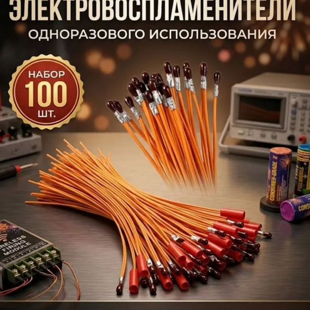 Электровоспламенители 100шт - 30 см(электроспички)