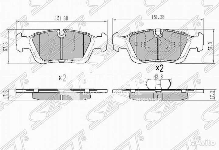 Колодки тормозные перед BMW 3 E46-E36