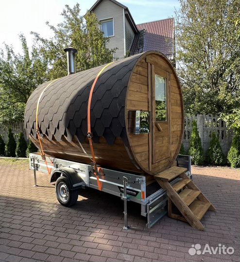 Баня бочка на колесах аренда