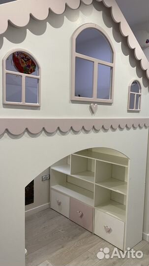 Детская кровать чердак домик с матрасом IKEA