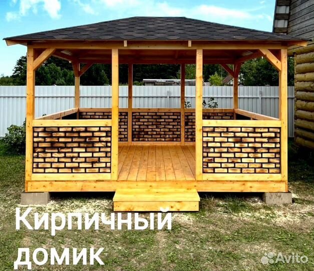 Деревянная беседка 3х4