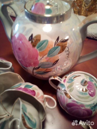 Чайный сервиз агашки с трактирным чайником
