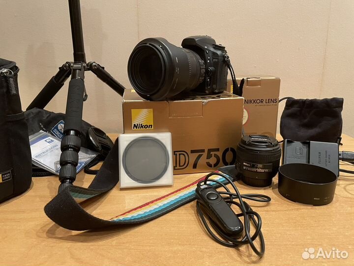 Nikon d750 + nikon 24-120mm+ вспышка и сумка