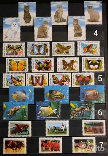 Коллекция марок фауна 60-90х 9 (чистые)