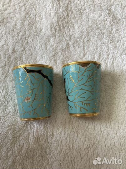 Рюмки с глухарем позолоченные СССР