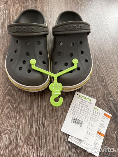 Детские кроксы сабо crocs оригинал J2 серые