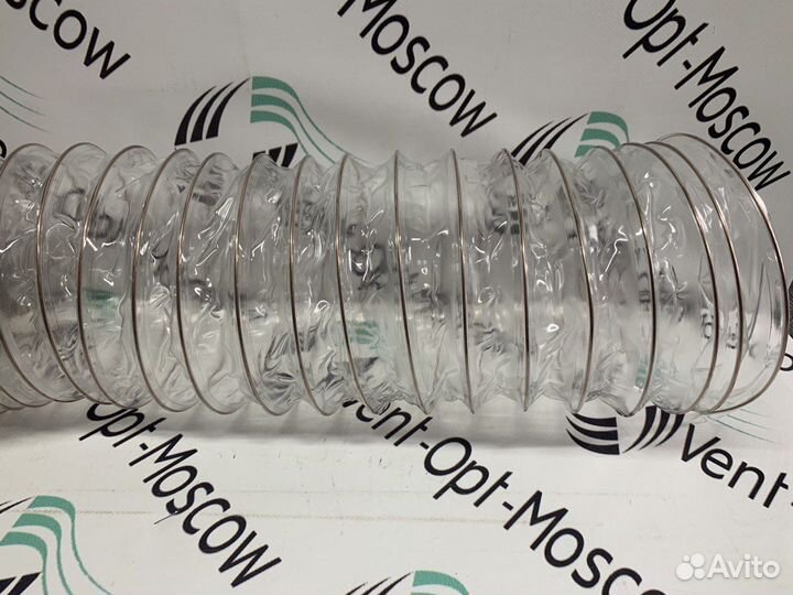 Гибкий воздуховод гофра Ф160 PVC 500 прозрачная 5м