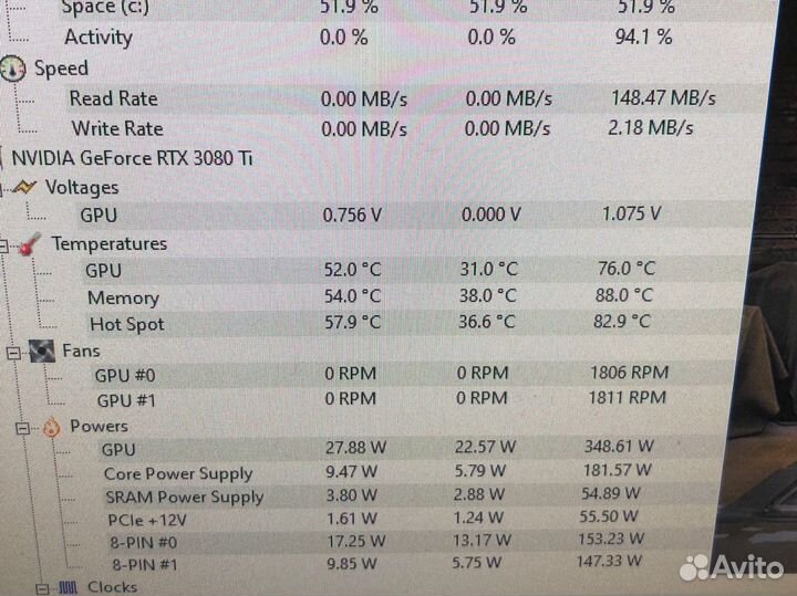 Видеокарта MSI rtx 3080 ti 12gb