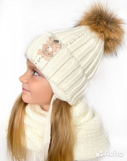 Новая зимняя шапка со снудом р 52-54