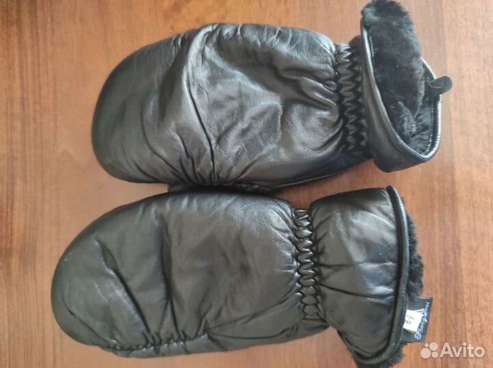 Варежки кожаные