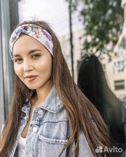 Шелковая Повязка ободок чалма аксессуар на голову