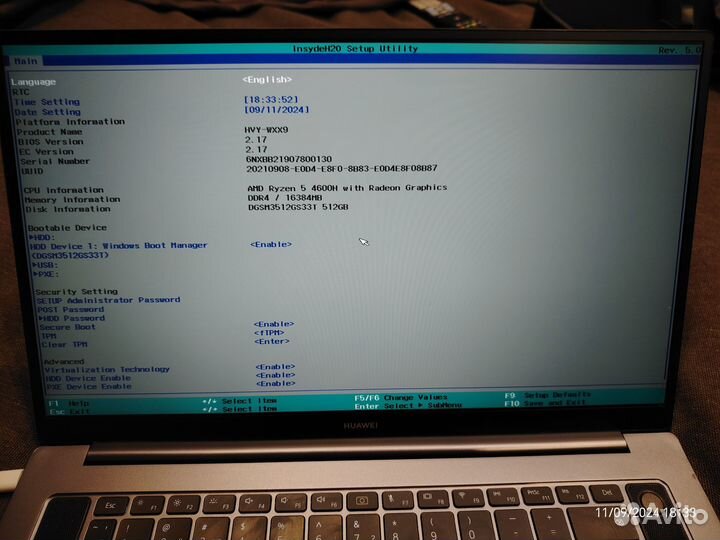 Huawei Matebook D16 Ryzen R5-4600H, 16-512