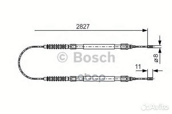 Трос стояночного тормоза зад прав/лев 19874