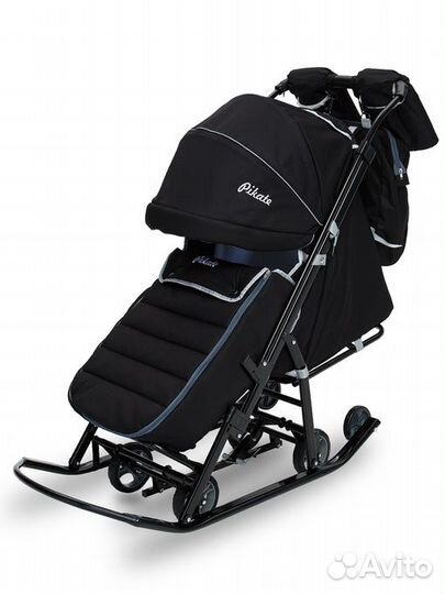 Санки коляска Pikate onyx (black)