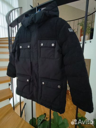 Пуховик armani junior на мальчика (оригинал) 130см