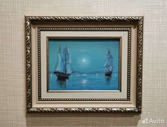 Картина маслом на холсте Корабли (с доставкой)