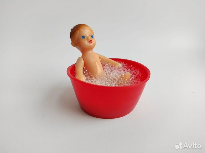 Пупсик как в СССР (7,5см) в красном тазике