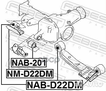 Сайленблок заднего дифференциала nabd22DM Febest