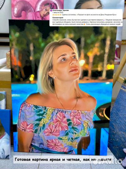 Портрет по фото на холсте подарок Калининград