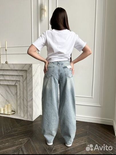 Джинсы женские широкие багги