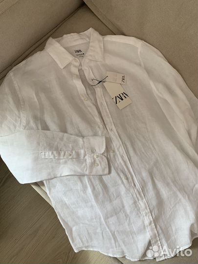 Мужская льняная рубашка XL zara