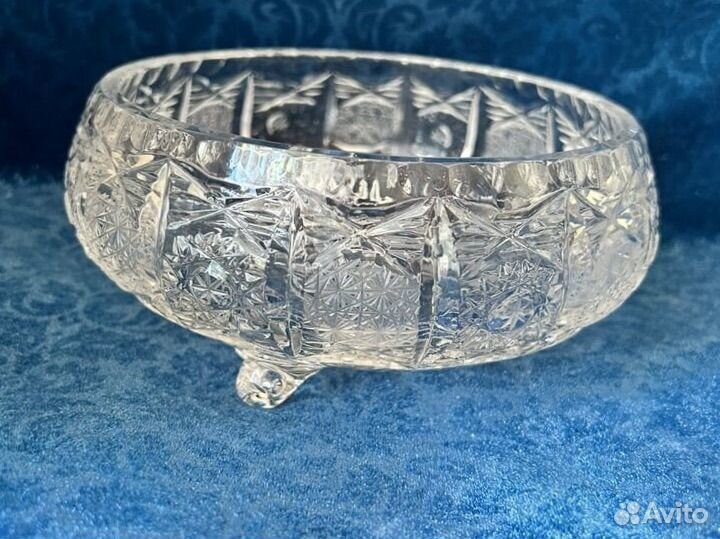 Хрустальная ваза - салатница на ножках