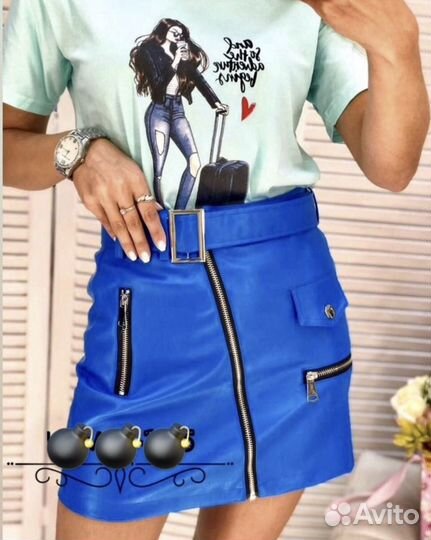 Юбка синяя Новая