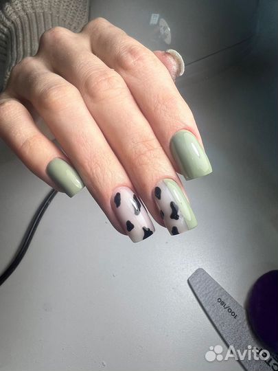 Маникюр с покрытием гель лак наращивание