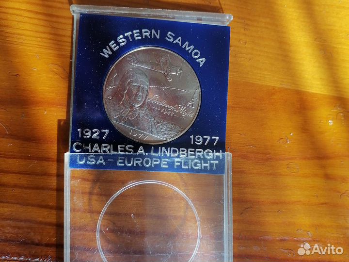 Монета Charles A. Lindbergh western Samoa
